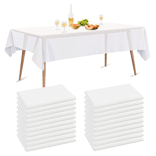 Luriseminger 10 Stück Tischdecke Einweg, Wasserdicht Tischabdeckung aus Vliesstoffe mit PE-Film Einweg Tischbezug Weiß Tischtücher für Hochzeit, Party, Geburtstag (150 x 280cm) von Luriseminger