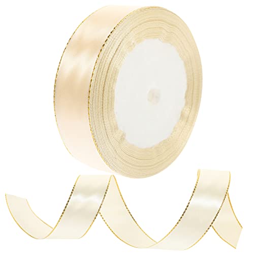 1 Goldband seidenband ribbon bandalette seidenbänder home decoration Neuheit Geschenkband basteln verpackungsband exquisites Geschenkband Polyester Beige Lurrose von Lurrose