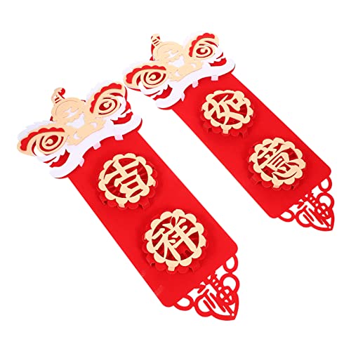 1 Paar Couplet Frühlingsfest-Paar Lichter Girlande Zeichen bürodeko office decoration boomarm new years decoration neujahrsdeko Neujahrsvorräte neujahrspaare Flanell rot Lurrose von Lurrose