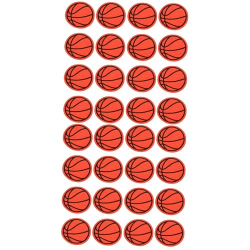 2 Sätze Basketball-stickerei-patch Flecken Gestickte Applikation Bekleidung Dekoration Leichtgewichtige Patch Kleine Sportball-aufnäher Abriebfeste Hutaufnäher 20 Stück * 2 Lurrose von Lurrose