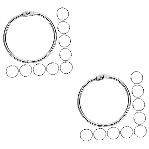 2 Sätze Ringbuch-ring Kleine Binderinge Notebook-clipringe Praktische Binderinge Ringschnallen Ringe Zum Binden Von Notizblöcken Schlüsselringe Ringmappe Silver Metall 20 Stück * 2 Lurrose von Lurrose