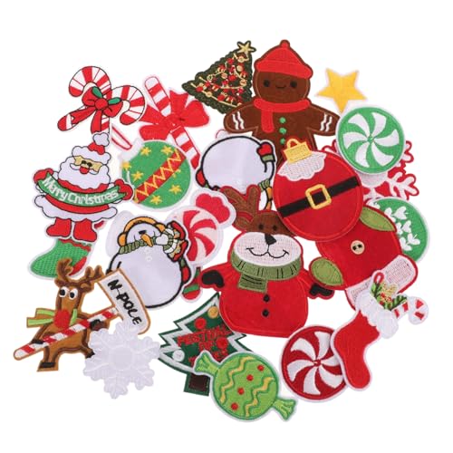 23st Weihnachtsflecken Seltsam Weihnachtsmann Lebkuchen Sofortig Halloween Bausatz Lustig Anhänger Motive Applikationen Gefälligkeiten Reize Aufnäher Nähen Die Mini Stoff Lurrose von Lurrose