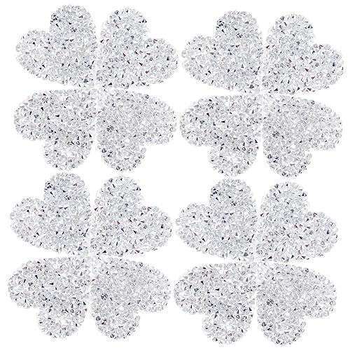 24St Strass-Patches schuhreparatur bastelzubehör Aufnäher Taschendekoration rhinestones Kleiderapplikationen aus Strass Herz Koffer-Patch-Dekor Taschendekore Strasssteine Silver Lurrose von Lurrose