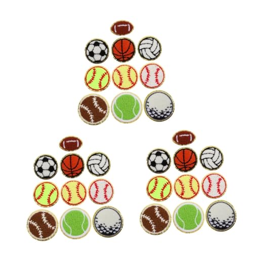 Lurrose 3 Sätze Fußball-stickpatch Fußballaufnäher Für Mützen Fußball-patch Aufnäher Für Fußballmützen Fußball-aufnäher Baseball-basketball-patch Patches Reparieren Chenille 10 Stück * 3 von Lurrose