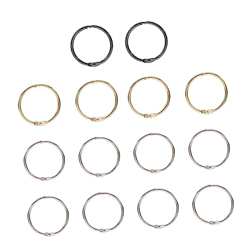 3 Sätze Geteilter Ringordner Buchringe Büro Accessoires Silberringe Büro Zubehör Gold Rings Runde Ordnerringe Notizbuch-binderringe Metallringe Klemmringe Für Binder 14 Stück * 3 Lurrose von Lurrose