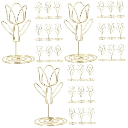 3 Sätze Tulip Visitenkartenhalter Ort Memo-ständer Tischfotohalter Nummer Des Hochzeitstisches Tischnummer Steht Tischdekoration Tischständer Tischhalter Golden Metall 10 Stück * 3 Lurrose von Lurrose