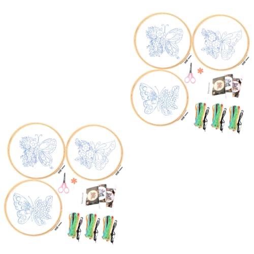 3 Sets Stickerei DIY Materialpaket Schmetterling Hängende Malerei Lu Stickerei Handgemachte Anfänger Blumendekoration Ornamente Kreuzstich Kit Stickpackungen Basteln Armband Nadel Lurrose von Lurrose