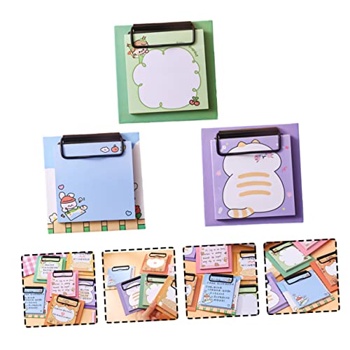 3St Zwischenablage Notizblock Zeitmanagement-Notizblock leerer Notizblock klebrige Seite briefpapier set kinder bürozubehör notepad Cartoon-Notizblock Cartoon-Zwischenablage Eisen Lurrose von Lurrose