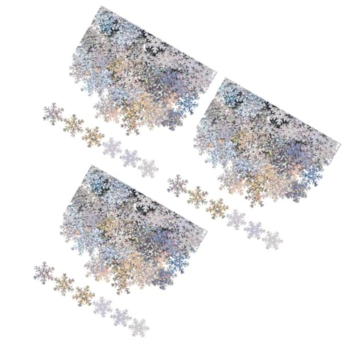 3st Dekorationsmaterialien Mit Pailletten Weiße Glitzernde Schneeflocken Weihnachtskonfetti Weihnachtsglitter Zum Basteln Schneeglitzer Zum Basteln Feiertagskonfetti Plastik Silver Lurrose von Lurrose