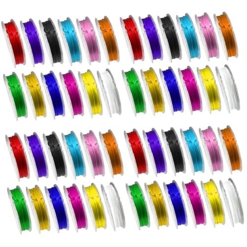 4 Sätze Elastisches Geflochtenes Seil Kabelclips Makramee-Schnur Perle Für Armbänder Wäscheleine Draht Schlüsselband Riemen Kabelbinder Schnürband Elasthan 12 Rollen * 4 Lurrose von Lurrose