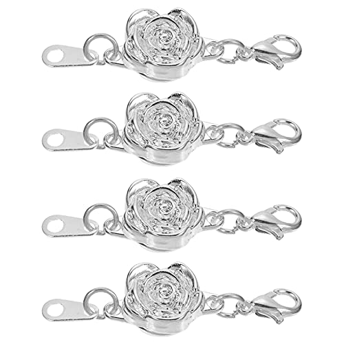 4 Stück Halskette Verschluss Anhänger Perlen-Kits Set zur Herstellung von Armbändern verlängerung für armband schmuck set Armbandverlängerung Schmuck Verschluss Legierung Silver Lurrose von Lurrose