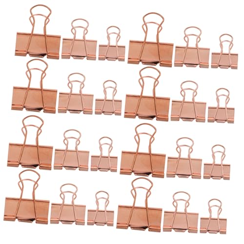 42St Clip-Briefpapier bürobedarf büroklammern papierklammern Binder-Clips Clips zur Befestigung von Büroakten Klemmen für Bürodokumente Binderclip Bürozubehör Metall Rose Gold Lurrose von Lurrose