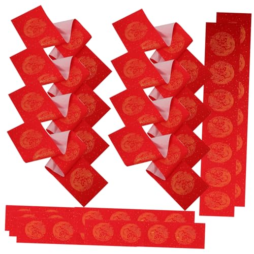 Lurrose 5er-pack Rotes Papier Frühlingsfest-couplets Reispapier Bastelpapierrollen Chinesisches Schreibpapier Neujahrs-schriftpapier Dekoratives Festival-blankopapier von Lurrose