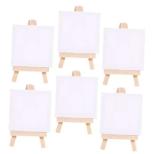 6 Sätze Ölgemälde-Werkzeuge für acrylbilder painting set for büromaterial Geschenkidee Mini Zahlen entzückender gemälderahmen dekorative Staffelei aus Segeltuch hölzern Lurrose von Lurrose