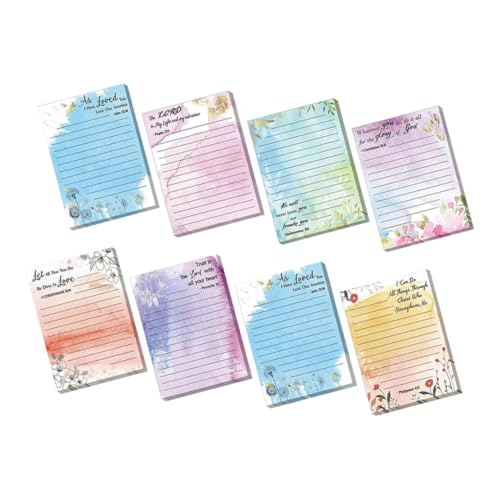 8 Notizbuch Selbstklebende Notizblöcke Haftnotizen mit Linien Notizblock Abreißbare Memo-Aufkleber Memo Pads Schule lustige Haftnotizen klebrige Memo-Aufkleber Klebestreifen Papier Lurrose von Lurrose