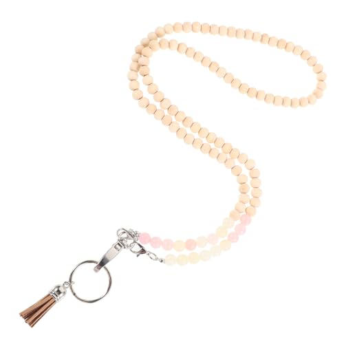 Ausweishalter Id-kartenhalter Für Abzeichen Perlschnur Abzeichen Schlüsselband Lanyard Für Karte Schlüsselband Mit Perlen Lanyards Für Ausweise Id-schlüsselband Naturstein Lurrose von Lurrose