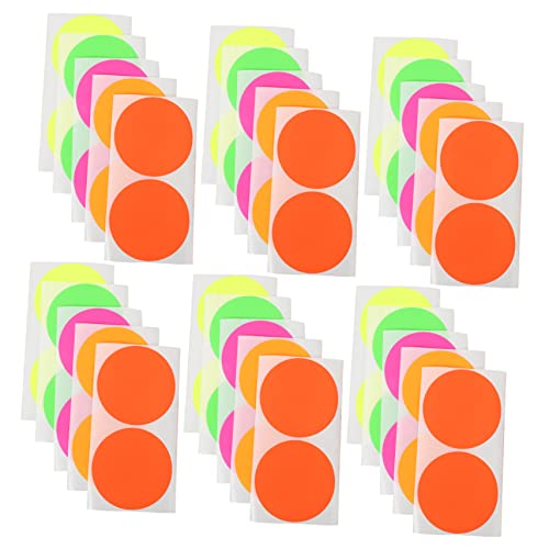 Lurrose 1 100 Stück Farbiges Rundes Etikett Benutzerdefinierter Aufkleber Karte Logo Neon Zerbrechlicher Aufkleber Cool Sammelalbum Etiketten Markierungen Colorful Fluoreszierendes Papier von Lurrose