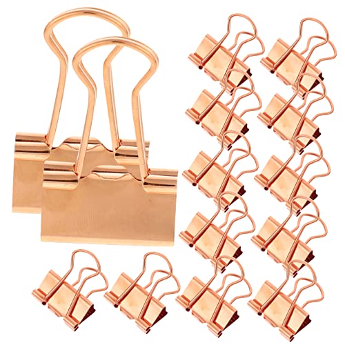 Lurrose 1 Box Elliot Ordner Büroklammern Binderclips Binderklemmen Schulbedarf Aktenbefestigungsclips Binderclip Dekorationen Tragbare Clips Dokumenten Organizer Clips Metall Roségold von Lurrose