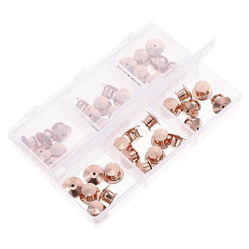 Lurrose 1 Box Runde Schmuckschnalle namenschild namensetiketten Sicherheitsnadel Verschluss Schmuckverschlüsse pinholder Mehrzweckstiftrücken dekorativer Stift zurück Legierung Rose Gold von Lurrose