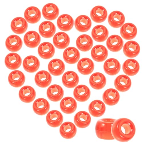 Lurrose 1 Glitzernde Eimerperlen mit großen Löchern bunter Schmuck DIY liefert Schmuckzubehör Charms kunststoffperlen großlochperlen Basteln Sie DIY-Perlen plastikperle selber machen rot von Lurrose