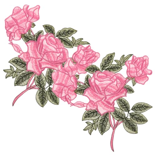 Lurrose 1 Paar Stickerei-reparatur-stickerei Aufnäher Mit Blumenstickerei Stoffflicken Für Kleidung Hemdflicken Patches Zum Aufnähen Stoffflecken Flicken Aufnähen Rosy Polyester von Lurrose