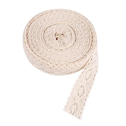 Lurrose 1 Rolle 10 Baumwollspitze Spitzenband aus Baumwolle Küchenschere Glyzinien Spitzenstoff Beige tischdecke makramee blumenmuster Sommer-Quilt-Spitzendekor Bastelspitze Baumwollfaden von Lurrose