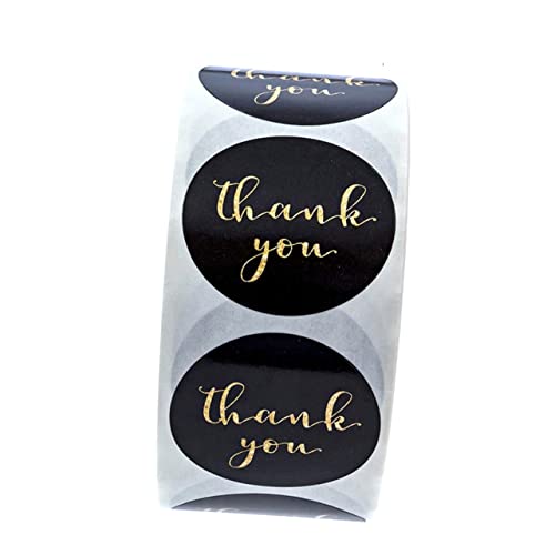 Lurrose 1 Rolle 500St Verpackungsetikett backen buchstaben aufkleber buchstaben sticker geschenksticker notebook sticker ideas Schild Punkt Aufkleber verpacken Geschenkaufkleber Black von Lurrose