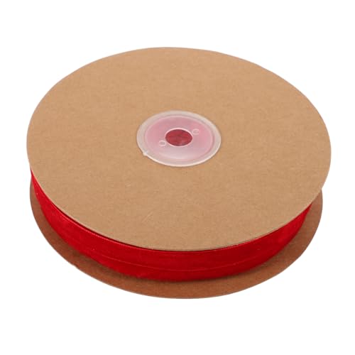 Lurrose 1 Rolle Beflockungsband bastelideen bastelmaterial Gardinenband wohnaccessoires geschenkband Halterung aus Korkplatte Damen Anhänger Schleifen-Bastelband dekoratives Band Nylon rot von Lurrose