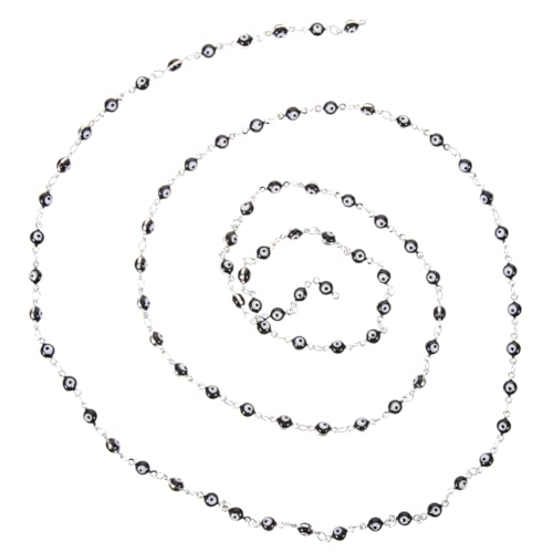 Lurrose 1 Rolle DIY-Schmuckkette farbige Perlen Schmuckzubehör Ketten Kette aus Sterlingsilber Kettenbausatz Strasssteine Kette zur Schmuckherstellung dünne Halskettenkette Metall Black von Lurrose