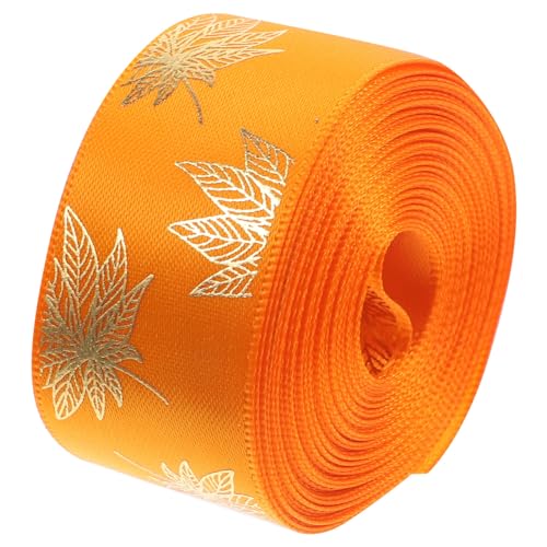 Lurrose 1 Rolle Erntedankband Kabel Bänder Sackleinen Paketband Für Den Täglichen Gebrauch Bogen Gestaltetes Paketband Geschenkband Festival-handwerksband Gefertigtes Band Orange Polyester von Lurrose