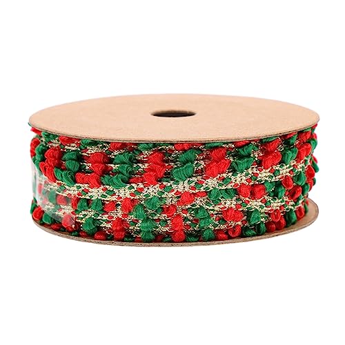 Lurrose 1 Rolle Fell Pom Weihnachtsband seidenband ribbon Broschenband Schleifenband für Weihnachten dekobänder rosa Schleife gemustert Clips wickeln Wickelband aus Polyester Geschenkband von Lurrose