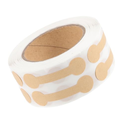 Lurrose 1 Rolle Geschenkanhänger-Aufkleber Klebeetiketten Aufkleber für Schmucketiketten Anzeigeetikett für leeres Etikett Preisidentifizierungsetikett Preisschild Kraftpapier Khaki von Lurrose