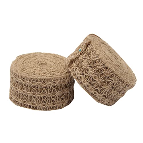 Lurrose 1 Rolle Jute selber machen Bänder Party trimmen Bausatz Quaste Stoff Kleid retro vintage box decoration hochzeitsdeco Jute rope handgemachtes Zwirnseil Jutematerial von Lurrose