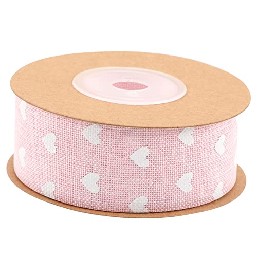 Lurrose 1 Rolle Liebesband seidenband ribbon wundrrschön partyspieße Geschenkbandmuster Schleifen zum Verpacken heim Bänder zur Schleifenherstellung Band für Hanfimitat Rosa von Lurrose