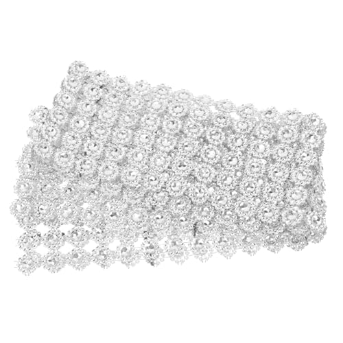 Lurrose 1 Rolle Sonnenblumenreihe aus Diamanten künstlich Bausatz Edelsteine Strasssteine ​​zum Basteln Kleidung Chiffon Zuschneidbarer Kostümbesatz Strass-Stoff Kostümzubehör Harz Silver von Lurrose