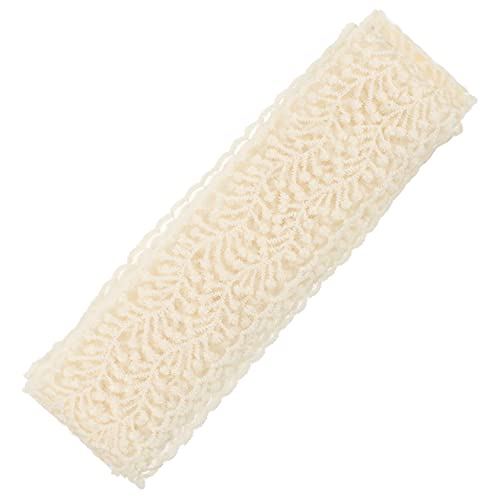 Lurrose 1 Rolle Stickerei Spitze Spitzenbänder Zum Basteln Dekoration Spitzenband Vorhang Stoff Pailletten Zum Nähen Bestickt Spitzenbesatz Spitzenborte Nähen Milchseide Beige von Lurrose