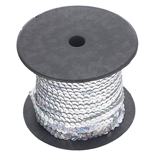 Lurrose 1 Rolle Stoff Strass nähen kleine Ketten zum Basteln Spitzenbesatz Vintage Nagelaufkleber sewing accessories silve Glitzernde Verzierungen runde Kleidung Pailletten Nähzubehör PVC von Lurrose