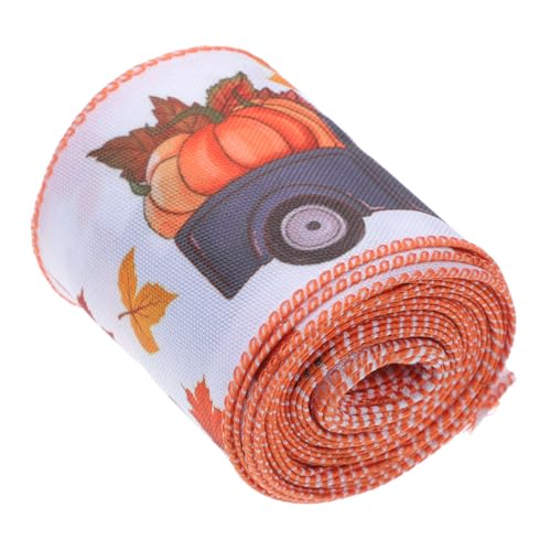 Lurrose 1 Rolle Thanksgiving-geschenkband Bänder Dekorationen Erntefestband Herbstkürbisband Herbstbänder Herbsterntebänder Herbstbänder Zum Basteln Erntefest-verpackungsbänder Stoff von Lurrose