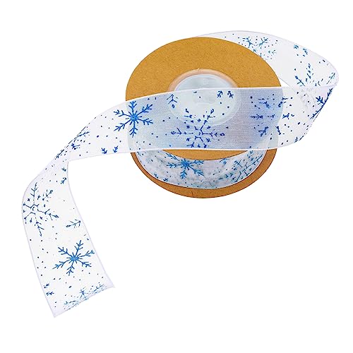 Lurrose 1 Rolle Transparentes Schneeflockenband Rote Schleife Weihnachtsjuteband Weihnachtsbogen Dekoration Weihnachtsschnur Spitzenband Sackleinenband Weihnachtshandwerk Blue Polyester von Lurrose