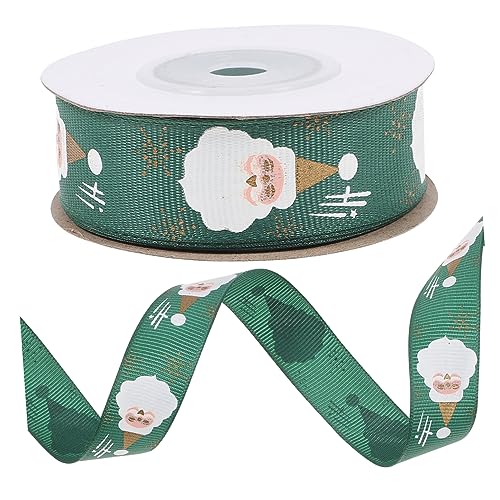 Lurrose 1 Rolle Weihnachtsband Gold Weihnachtsbaumschleife Rosa Schleife Weihnachtssimulationsband Bänder Zum Verpacken Weißes Band Spitze Bögen Verpackungsband Polyester Green von Lurrose