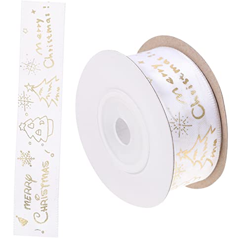 Lurrose 1 Rolle Weihnachtsband ribbon bandfeile bandalette Geschenkpapier zum Geburtstag Weihnachtsverpackungsdekorationen Tür s Geschenkbänder Schleifenbänder selber machen Polyester Weiß von Lurrose