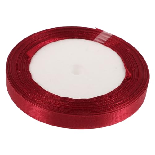 Lurrose 1 Rolle Weinrotes Band Kuchenbänder Aus Polyester Blumenstraußband Einladungsbänder Schleife Rotes Band Zum Einwickeln Blumenverpackungsbänder Hochzeitsband Rotes Satinband von Lurrose