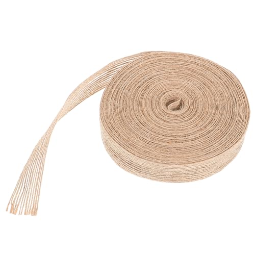 Lurrose 2 Cm Breites Natürliches Jute-sackleinen-rollen-handarbeits-blumenstrauß-band für Geburtstagsverpackungen von Lurrose