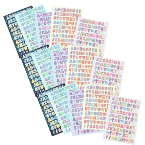 Lurrose 1 Satz Alphabet Glitzer Aufkleber Papiermarker Journal Board Schreibschrift Aufkleber Scrapbook Haustier Englische Alphabet Aufkleber Studio Aufkleber 15 Blatt von Lurrose