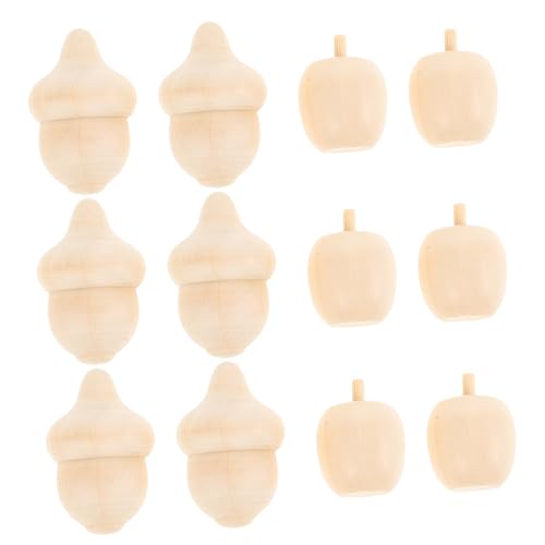 Lurrose 1 Satz Apfelornament Aus Holz Bastelideen Holzdeko Party Sachen Tischdekoration Unfertige Holzornamente Diy-holzornament-set Bastelzubehör Unfertige Holzfigur Beige 20st von Lurrose