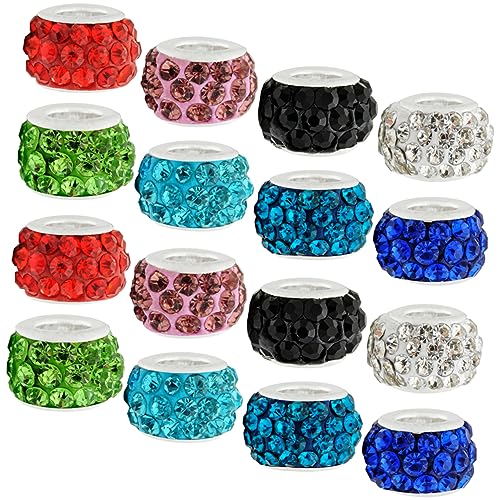 Lurrose 1 Satz Bohrkugel Große Lochperlen Strasssteine Schmuck Farbige Buchstabenperlen Reize Gemstone Beads Bastelzeug Strass-abstandsperlen Dekorative Perlen Ein Strassstein 200st von Lurrose