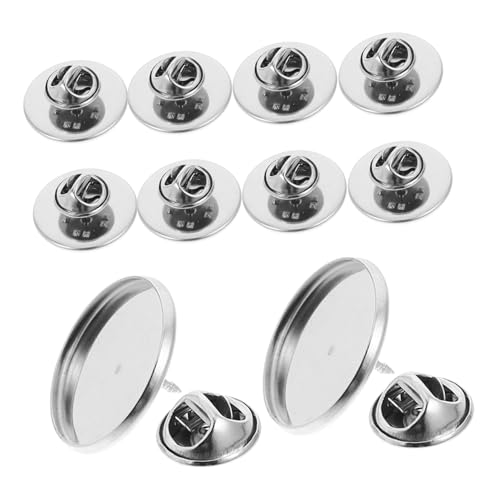 Lurrose 1 Satz Broschenbasis Pin-backs-verriegelung Diy Brosche Versorgung Diy Schmuckzubehör Anstecknadel Rückseite Stiftverriegelung Zurück Pin-rückseite Rostfreier Stahl Silver 10st von Lurrose