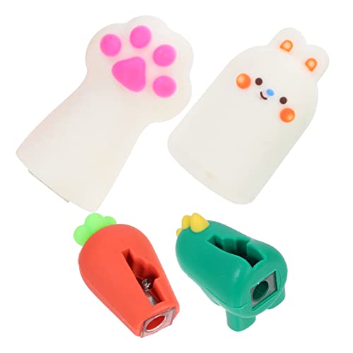 Lurrose 1 Satz Cartoon Bleistiftspitzer Elektrischer Mini-bleistiftspitzer Mini- Led Dosenspitzer Bleistiftspitzer Für Werkzeug Schüler Mädchen 4 Stück von Lurrose