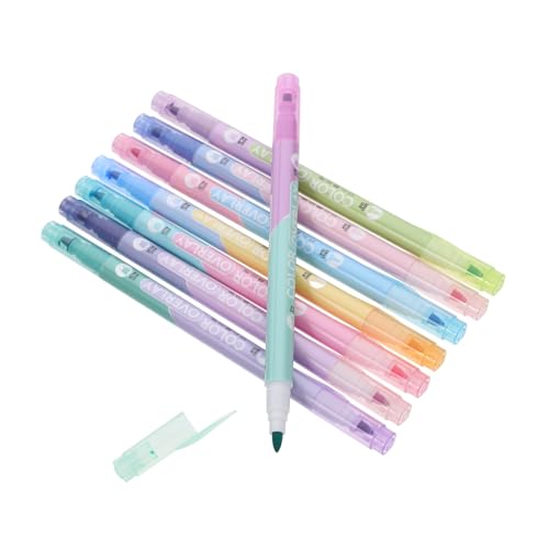 Lurrose 1 Satz Doppelseitiger Textmarker Grafische Markierungen Einziehbar Stifte Mit Radiergummi Süße Stifte Vier Neon Pastell Markieren Flüssig Whiteboard-marker Transparent Plastik 8st von Lurrose