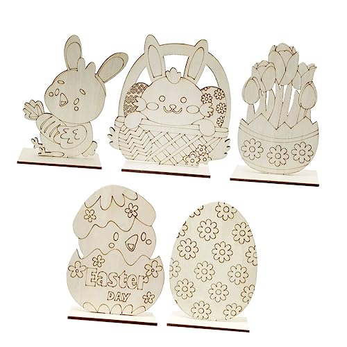 Lurrose 1 Satz Eierhase Aus Holz Kinderspielzeug Heimdekoration Mochi-squishy-spielzeuge Osterdeko Dinosaurierspielzeug Einhorn Spielzeugeier Künstliche Pflanzen Wohnkultur 5st von Lurrose